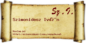 Szimonidesz Iván névjegykártya